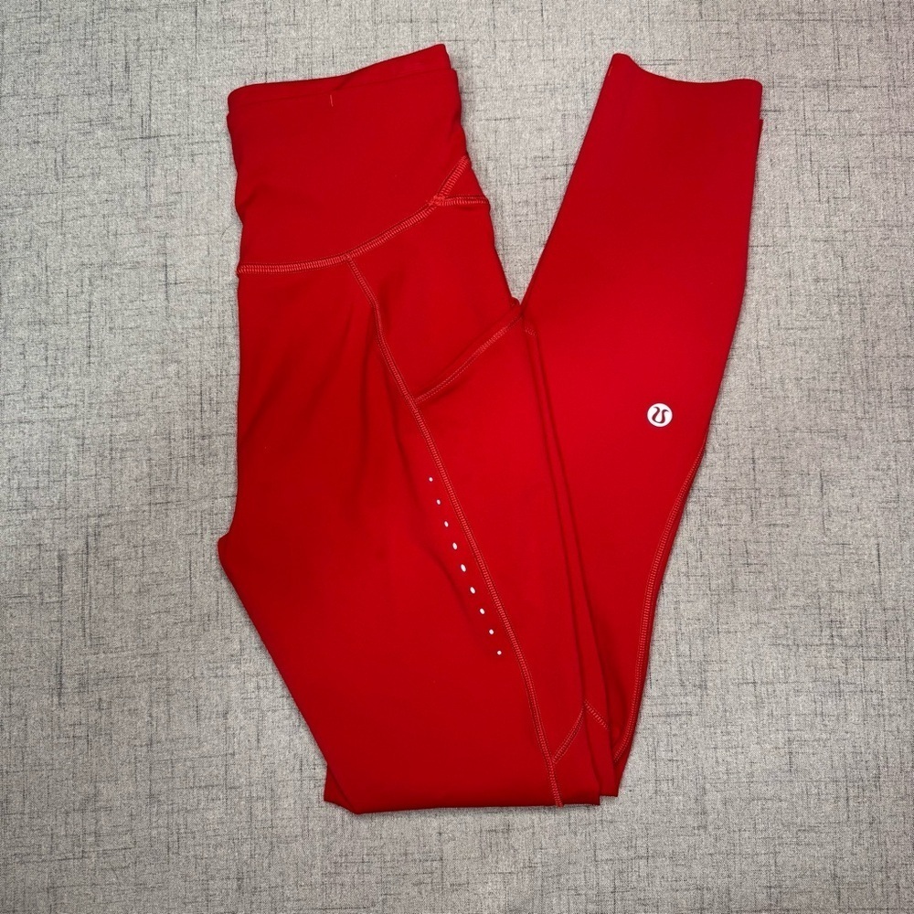 Lululemon Fast & Free High Rise Tights Leggings Reflective Dark Red Size 2 NWT - Picture 7 of 16